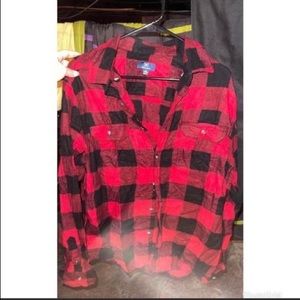 George Flannel Long Sleeve Button-Down Shirt